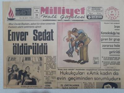Milliyet Gazetesi - 7 Ekim 1981 - Enver Sedat Öldürüldü GZ112696 - 1
