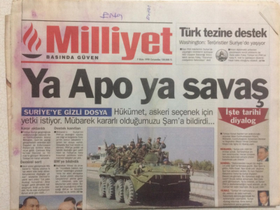 Milliyet Gazetesi - 7 Ekim 1998 - Ya Apo,Ya Savaş GZ24489 - 1