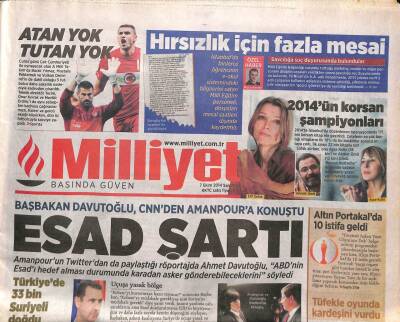 Milliyet Gazetesi 7 Ekim 2014 - Perinçek Davasında Erivan Taraf - Soma Faciasında Maske Skandalı ! GZ100170 - 1