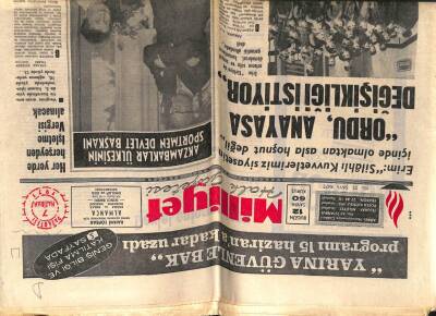 Milliyet Gazetesi 7 Haziran 1971 - Ordu Anayasa Değişikliği İstiyor GZ59837 - 2