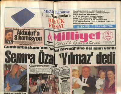 Milliyet Gazetesi 7 Haziran 1991 - Semra Özal Mesut Yılmaz Dedi GZ61446 - 2