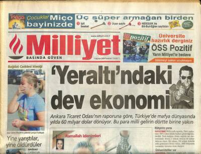 Milliyet Gazetesi 7 Haziran 2004 - Yeraltındaki Dev Ekonomi,Yaşar Kemal Sohbet Odasında GZ97291 - 1