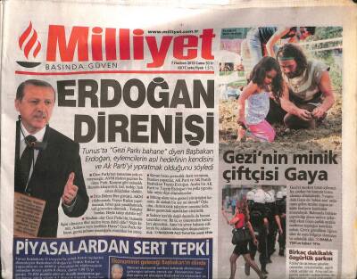 Milliyet Gazetesi 7 Haziran 2013 - Taksim Gezi Parkındaki Çapulculara Patti Smith de Katıldı GZ106115 - 1