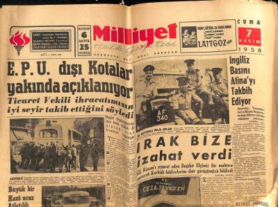Milliyet Gazetesi 7 Kasım 1958 - İsmet Akman Tahliye Edildi.. Basın Suçlarının Affı İçin Yeni Teklif GZ59568 - 1