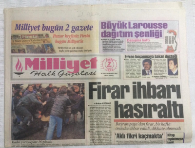 Milliyet Gazetesi 7 Mart 1993 - İran En Büyük Terörist,Firar İhbarı Hasıraltı - GZ17716 - 1