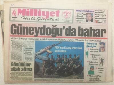 Milliyet Gazetesi 7 Nisan 1993 - PKKnın Kuzey Iraktaki Son Kalesi GZ51564 - 1