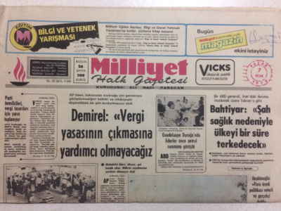 Milliyet Gazetesi - 7 Ocak 1979 - DemirelVergi Yasasının Çıkmasına Yardımcı Olmayacağız GZ24488 - 1