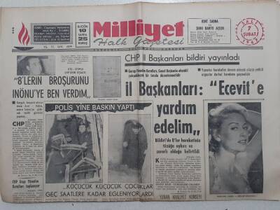 Milliyet Gazetesi - 7 Şubat 1967 - Martine Carol Ölü Bulundu GZ112134 - 1