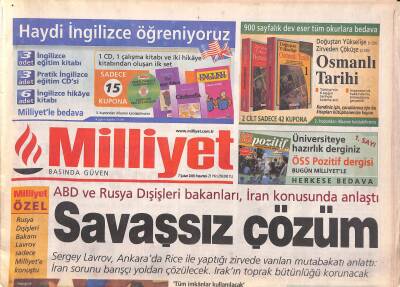 Milliyet Gazetesi 7 Şubat 2005 - The Sunday Times Türkiyeyi Keşfedin - ABD Ve Rusya Dışişleri Bakanları , İran Konusunda Anlaştı GZ119382 - 1