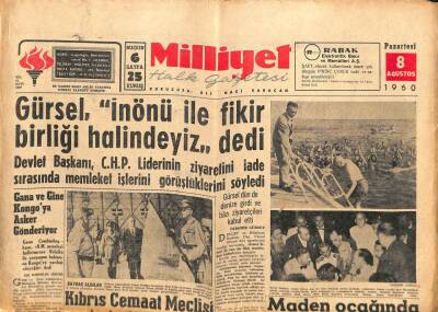 Milliyet Gazetesi - 8 Ağustos 1960 - Maden Ocağında 5 işçi Öldü GZ110911 - 1