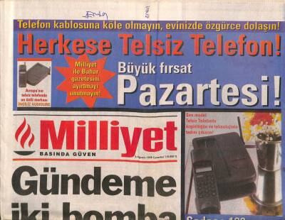 Milliyet Gazetesi 8 Ağustos 1998 - Monica Skandalına Kilitlenen ABD , Afrikadaki Patlamalarla Sarsıldı 80 Ölü 1100 Yaralı GZ96846 - 1