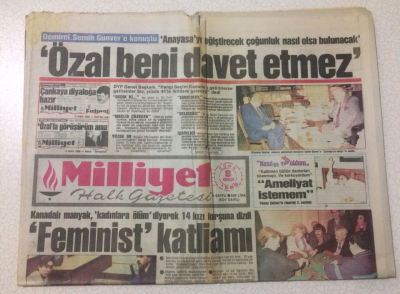 Milliyet Gazetesi 8 Aralık 1989 - Feminist Katliamı - GZ15582 - 1