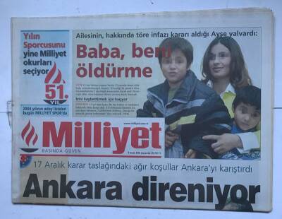 Milliyet Gazetesi 8 Aralık 2004 - Ankara Direniyor GZ8607 - 1