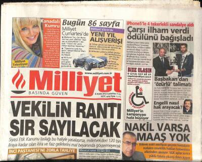 Milliyet Gazetesi 8 Aralık 2012 - Sabancılardan Alaçatı Çıkarması - Samet Aybaba İsyan Etti GZ124799 - 1