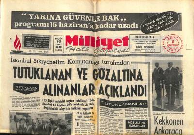 Milliyet Gazetesi 8 Haziran 1971 - Uzayda İlk İnsanlı İstasyon Kuruldu GZ58761 - 1