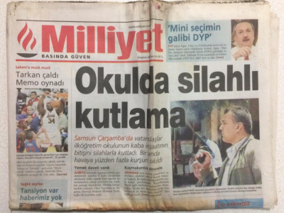 Milliyet Gazetesi 8 Haziran 2004 - Okulda Silahlı Kutlama GZ27829 - 1