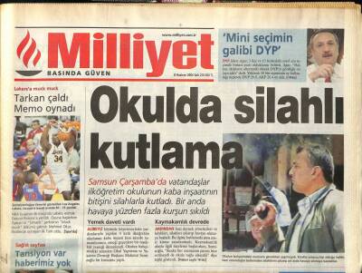 Milliyet Gazetesi 8 Haziran 2004 - Okulda Silahlı Kutlama GZ97282 - 1