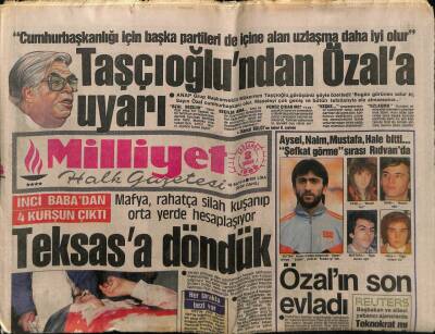 Milliyet Gazetesi 8 Şubat 1989 - Rıdvan Dilmen İcraatın İçindende GZ61600 - 2