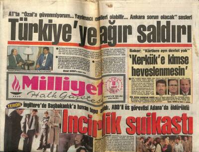 Milliyet Gazetesi 8 Şubat 1991 - İncirlik Suikasti GZ61580 - 1