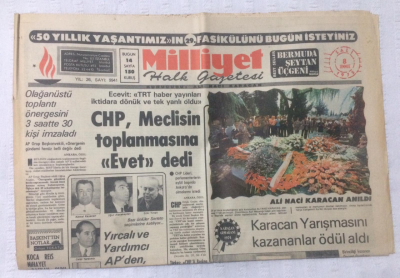 Milliyet Gazetesi 8 Temmuz 1975 - CHP Meclisin Toplanmasına Evet Dedi - GZ17551 - 1