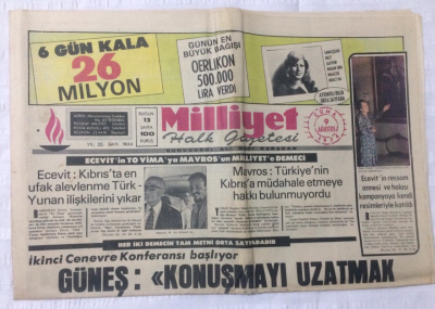 Milliyet Gazetesi 9 Ağustos 1974 - İkinci Cenevre Konferansı Başlıyor - GZ15833 - 1