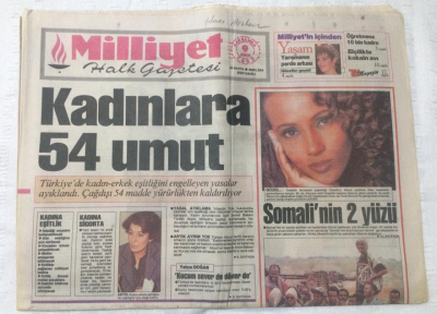 Milliyet Gazetesi 9 Aralık 1992 - Kadınlara 54 Umut - GZ15750 - 2