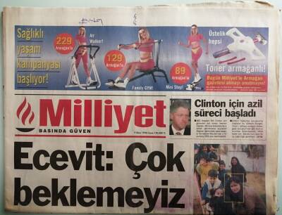 Milliyet Gazetesi 9 Ekim 1998 Suriye Krizi Konusunda Yılmaz Sert Konuştu - GZ37675 - 1
