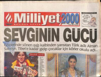 Milliyet Gazetesi 9 Ekim 2000 - Bir An İçin Dur Ve Beyoğluna Bak - Beyaz Bastonlu İyilik Meleği GZ95436 - 1