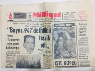 Milliyet Gazetesi 9 Eylül 1969 - Albay Senatör Cemal Yıldırım Bayar 947de İhtilali Teşvik Etti GZ53683 - 1