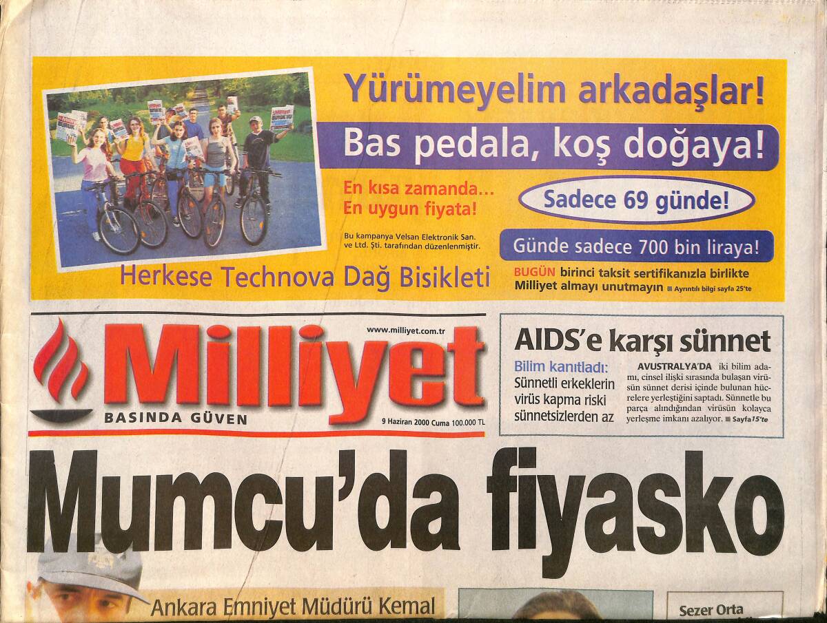 Milliyet Gazetesi 9 Haziran 2000 - Arnold Yumuşadı - Galatasaray'ın Balic Bombası GZ3394 - 1