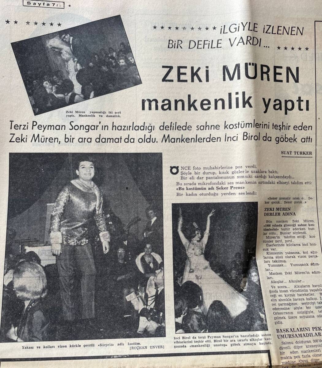 Milliyet Gazetesi 9 Mart 1966 - Zeki Müren Mankenlik Yaptı - Navas Rekor Kırdı Ünlü Yıldızlar Da Dolmabahçede'ydi: Türkan Şoray, Hülya Koçyiğit GZ140281 - 2