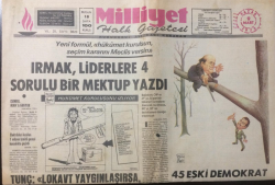 Milliyet Gazetesi 9 Mart 1974 - Irmak Liderlere 4 Sorulu Bir Mektup Yazdı - GZ12636 - 1
