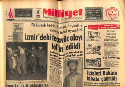 Milliyet Gazetesi 9 Nisan 1966 - İzmirdeki Tecavüz Olayı Telin Edildi GZ59752 - 1