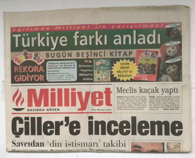 Milliyet Gazetesi 9 Nisan 1999 - İhracatta Rekor Düşüş GZ5540 - 1