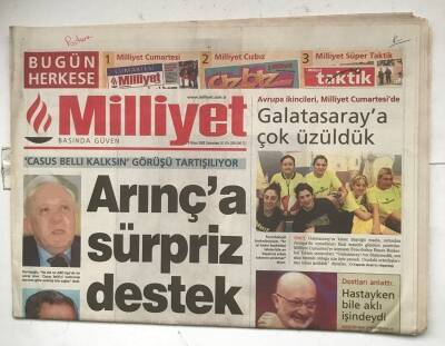 Milliyet Gazetesi 9 Nisan 2005 - Arınça Sürpriz Destek GZ7996 - 1