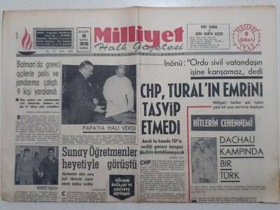 Milliyet Gazetesi - 9 Şubat 1967 - CHP, Turalın Emrini Tasvip Etmedi GZ112136 - 1