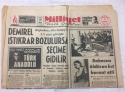 Milliyet Gazetesi 9 Temmuz 1970 - Demirel İstikrar Bozulursa Seçime Gidilir - GZ15653 - 2