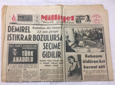 Milliyet Gazetesi 9 Temmuz 1970 - Demirel İstikrar Bozulursa Seçime Gidilir - GZ15653 - 2