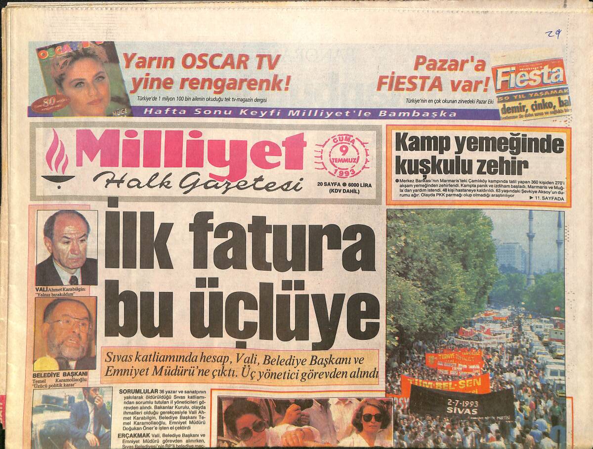 Milliyet Gazetesi 9 Temmuz 1993 - Bursa İmparatoru Cavit Çağlar Kızının Nişanına Servet Döktü - İstanbul'da Opera Var GZ3782 - 1