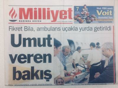Milliyet Gazetesi - 9 Temmuz 1998 - Fikret Bila Ambulans Uçakla Yurda Getirildi GZ46559 - 1