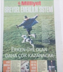 Milliyet Gazetesi Bireysel Emeklilik Sistemi Eki - 24 Ekim 2004 - Erken Üye Olan Daha Çok Kazanacak GZ46408 - 1