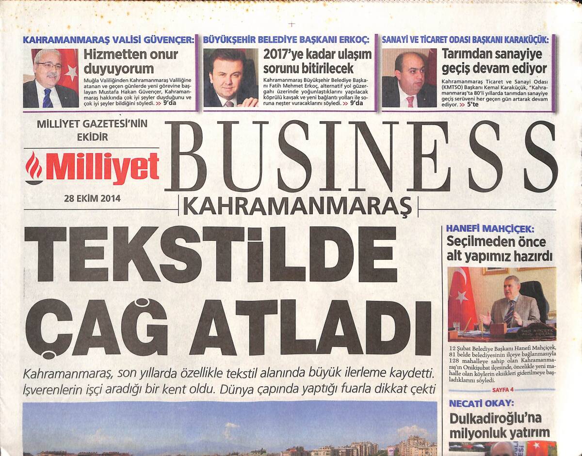 Milliyet Gazetesi Business Kahramanmaraş Eki 28 Ekim 2014 - Dulakddiroğluna Milyonluk Yatırım - Uluslararası Tekstil Zirvesi'nde Moda Şovu GZ136382 - 1