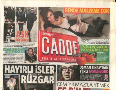 Milliyet Gazetesi Cadde Eki 1 Aralık 2013 - Osman Sınavdan Yerli James Bond GZ116551 - 1