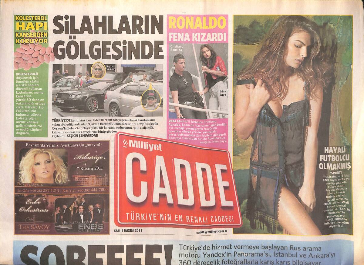 Milliyet Gazetesi Cadde Eki 1 Kasım 2011 - Cristiano Ronaldo Fena Kızardı GZ134936 - 1