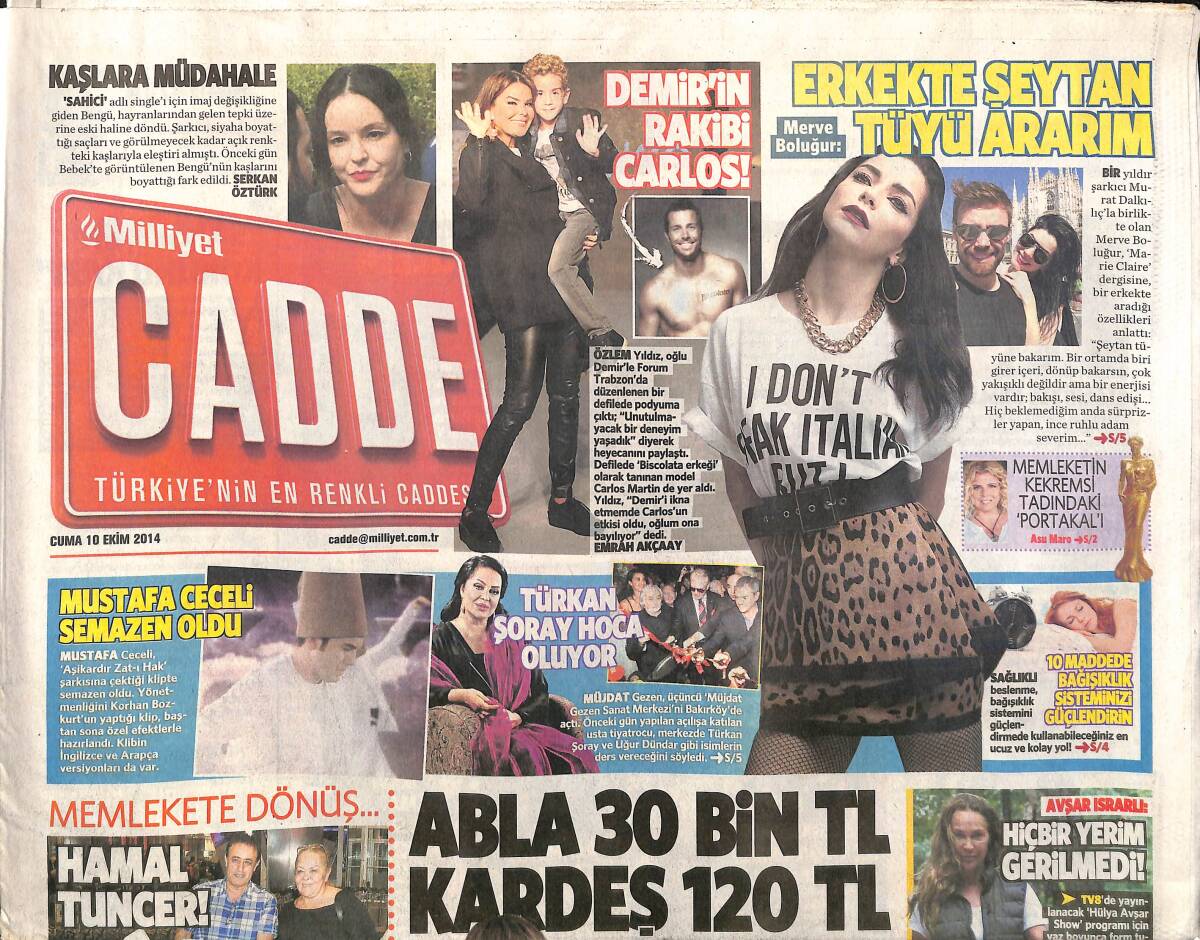Milliyet Gazetesi Cadde Eki 10 Ekim 2014 - Türkân Şoray Hoca Oluyor GZ160016 - 1