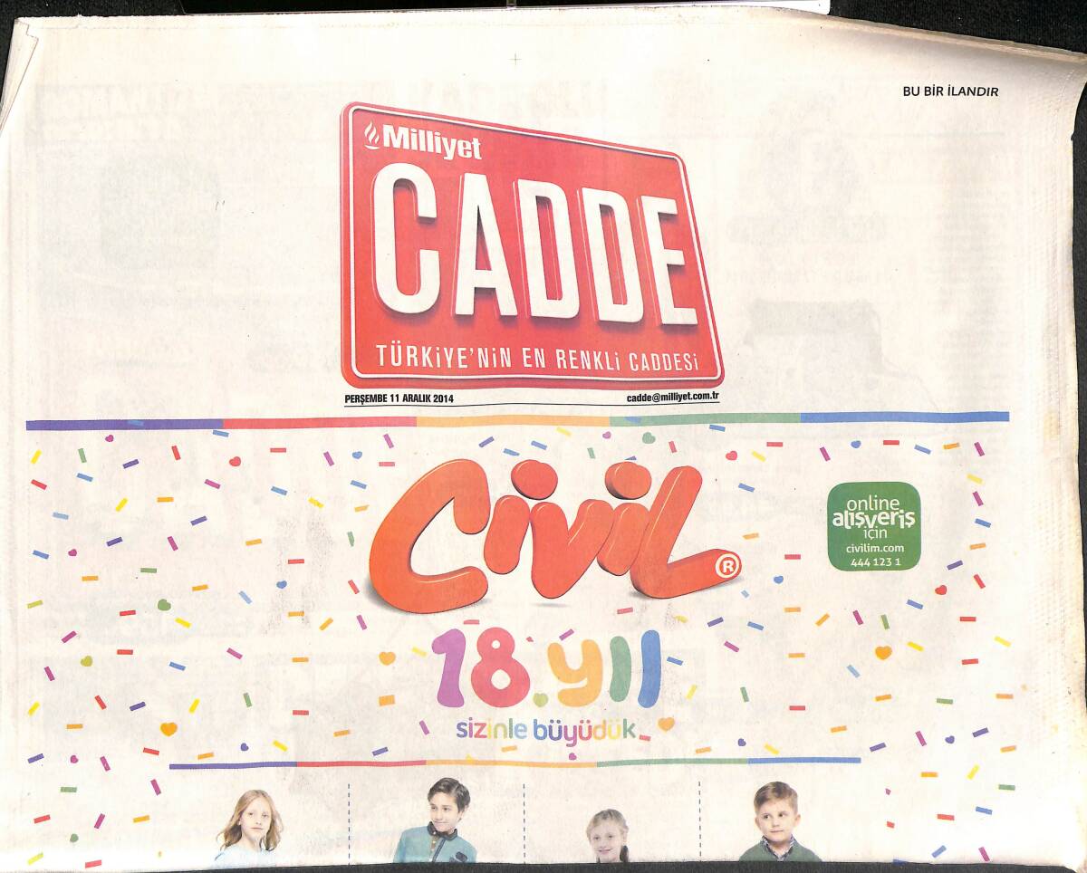 Milliyet Gazetesi Cadde Eki 11 Aralık 2014 - Kıvanç Tatlıtuğ'dan Akrobatik Hareketler - Otilia , Büyük Ödül İçin Bilet Aldı GZ135000 - 1
