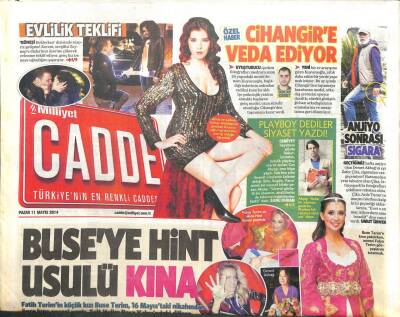 Milliyet Gazetesi Cadde Eki 11 Mayıs 2014 - Buse Terime Hint Usulü Kına GZ104466 - 1