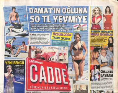 Milliyet Gazetesi Cadde Eki 12 Ağustos 2013 - Bülent Ersoy , Başbakan Tayyip Erdoğanın İftarında Kendisine Selam Vermeyen Ajda Pekkana Mesaj Gönderdi GZ106025 - 1