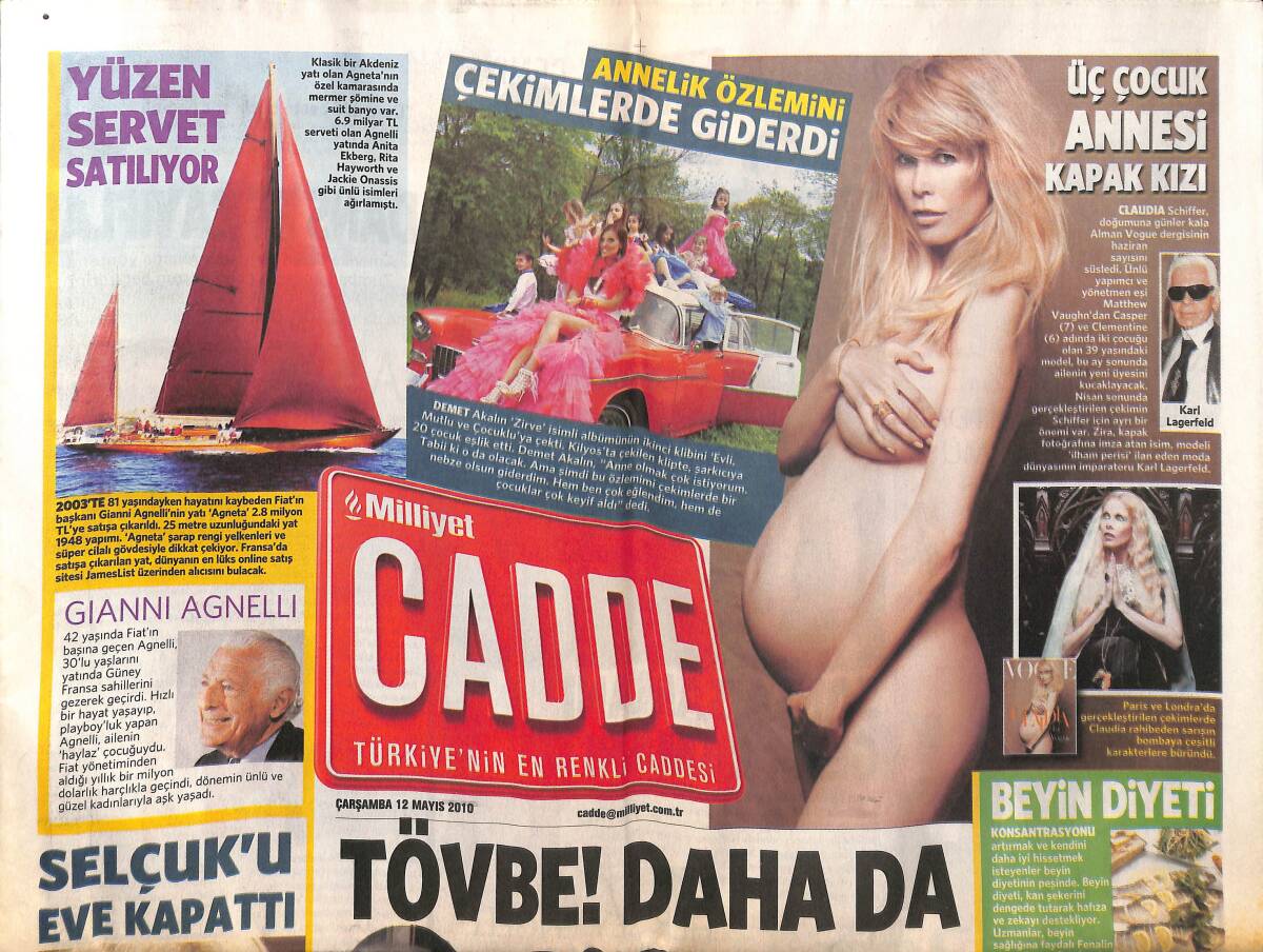 Milliyet Gazetesi Cadde Eki 12 Mayıs 2010 - Tarkan'dan Single Sürprizi GZ152961 - 1