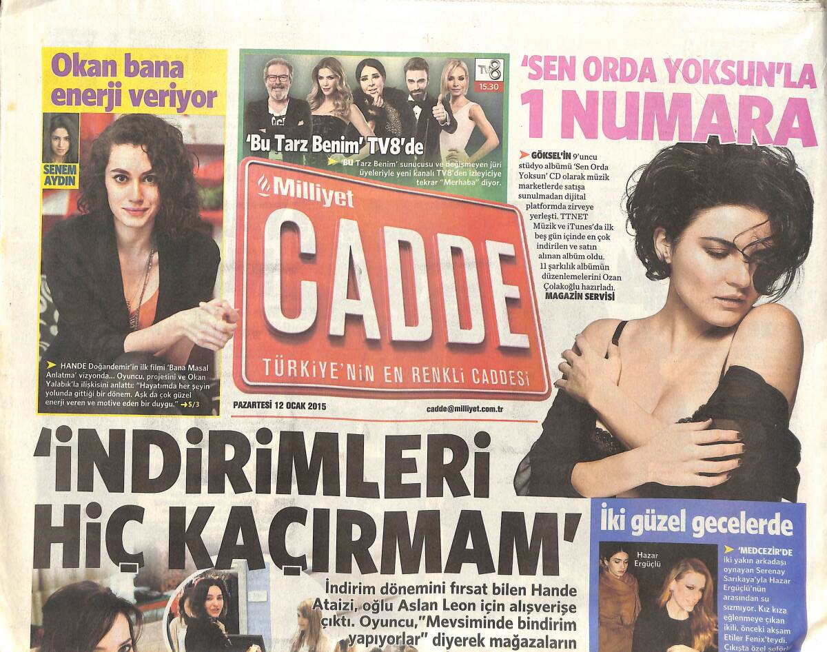 Milliyet Gazetesi Cadde Eki 12 Ocak 2015 - Kim Kardashian Tekrar Anne Olmak İstiyor - Yeni Uçağın İlk Yolcuları GZ135922 - 1
